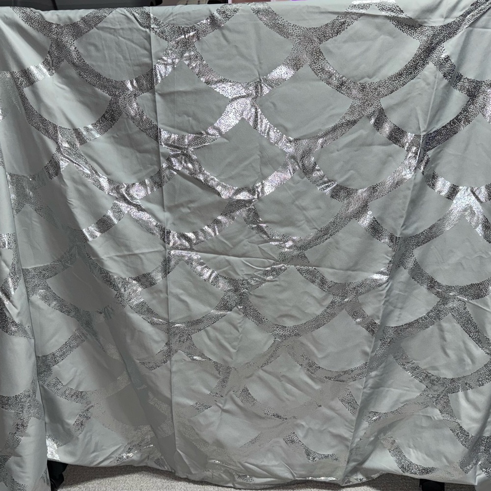 Silver and Gray Patterned shower curtain